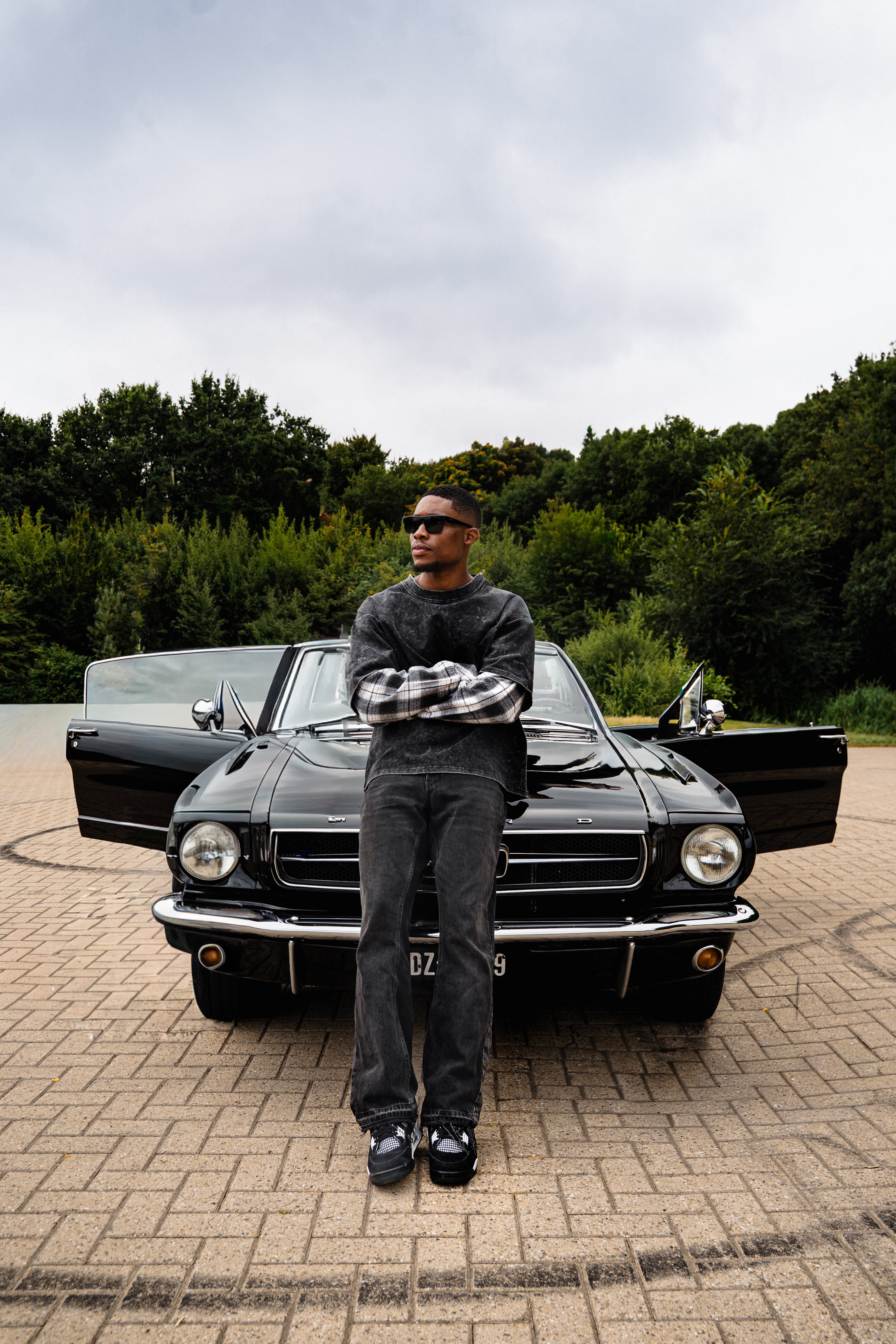 Double layered Tee Washed Grey