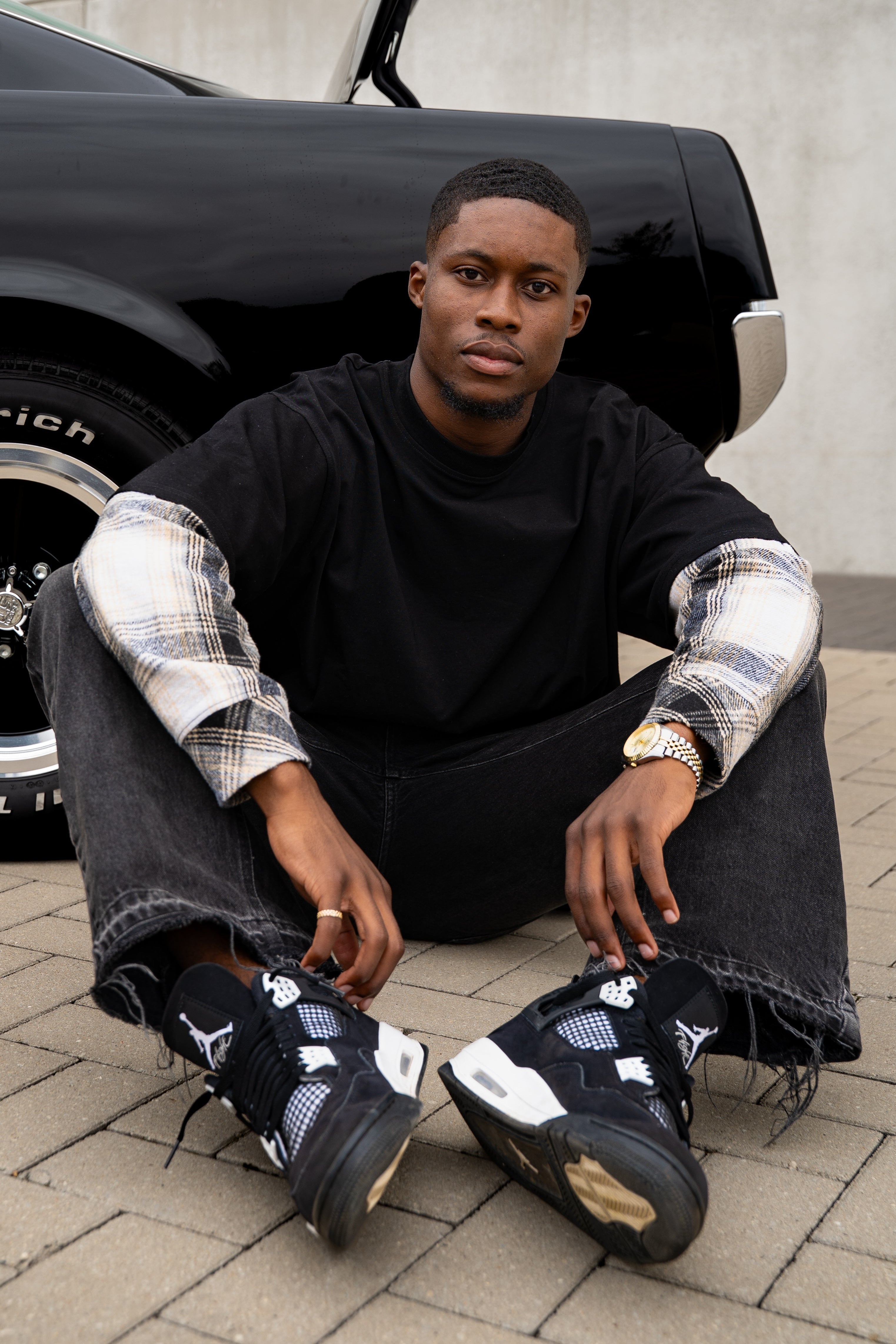 Double Layered Tee Black