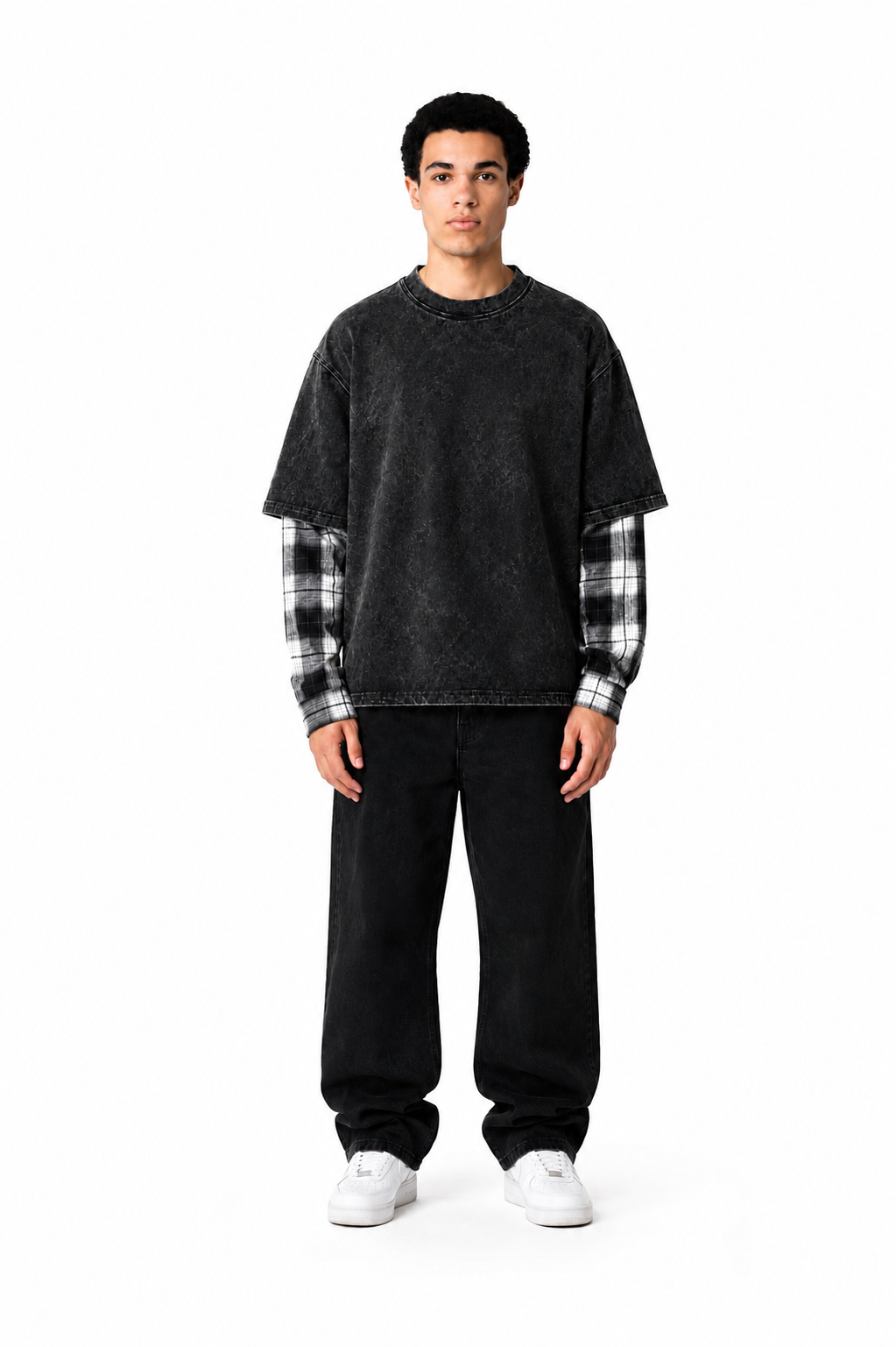 Heavyweight Double layered Tee Washed Grey